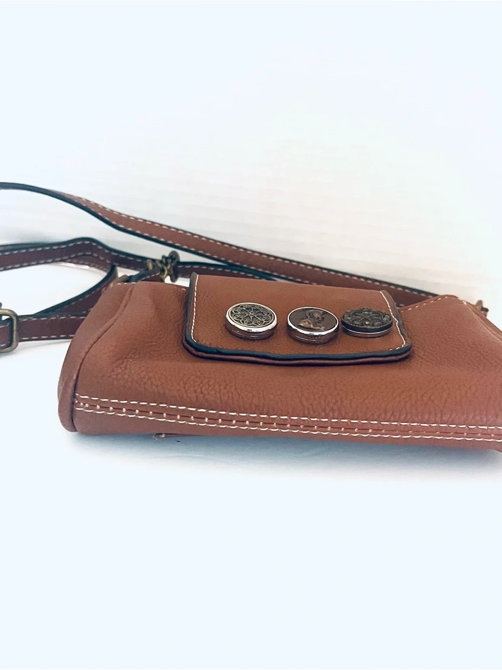 Ginger Snaps Brown Women’s Crossbody Mini Bag with Decorative Studs
